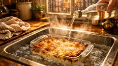 Aangebakken gratinschaal schoonmaken: zo week je alles los met azijn en heet water